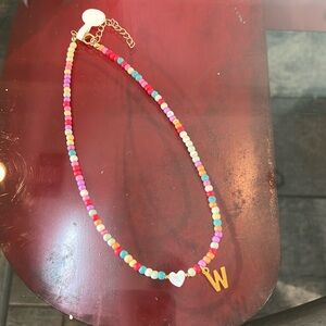 Beaded initial necklace